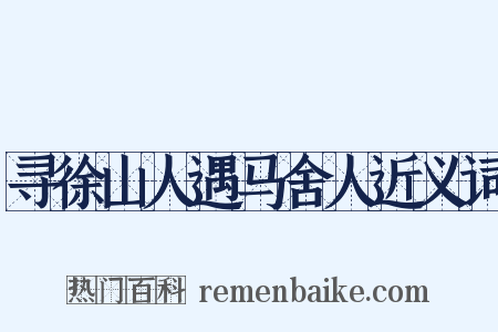 寻徐山人遇马舍人近义词是什么意思的图片